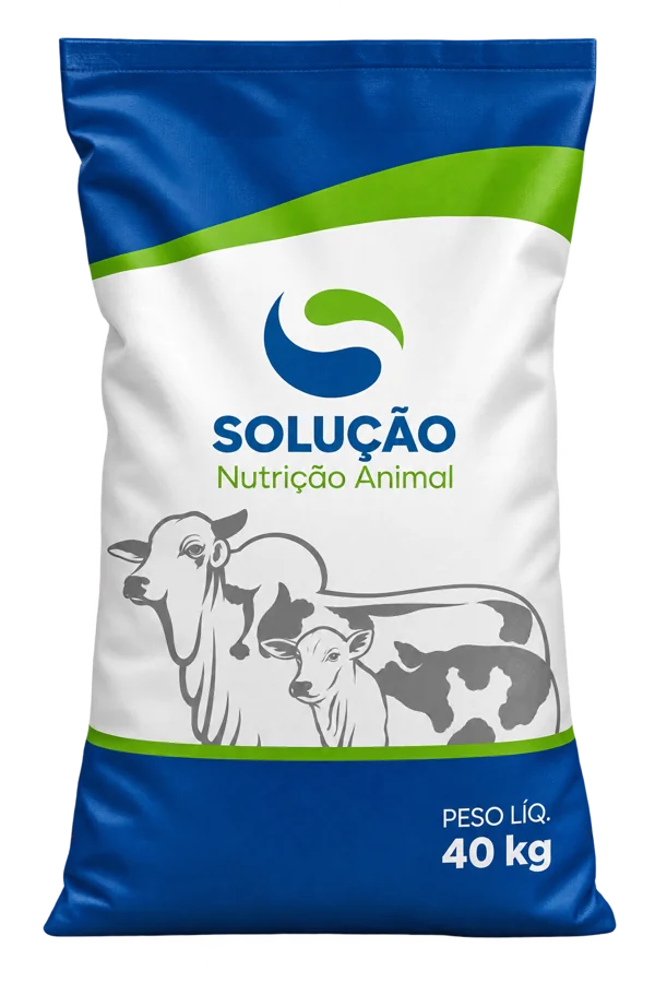 Saco azul de 40 kg da Ração Solução para bovinos